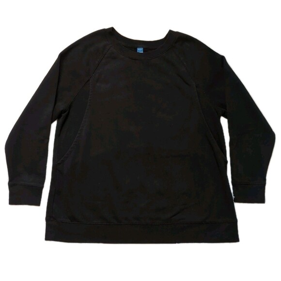 Old Navy Maternity Nursing Sweatshirt Womens Large Black Crewneck Side Access - Picture 1 of 8